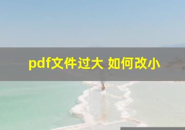 pdf文件过大 如何改小